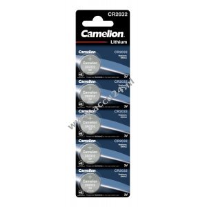 Lithium knoopcel Camelion CR2032 5er blisterverpakking