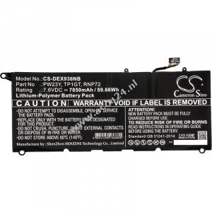 Batterij voor laptop Dell XPS 13 9360 / type PW23Y