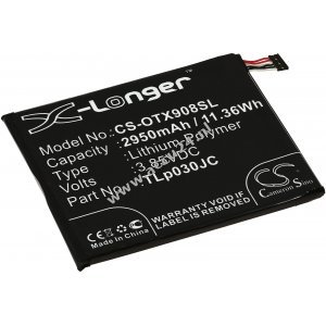 Batterij geschikt voor mobiele telefoon, Smartphone Alcatel One Touch A3 XL / OT-5099D / Type TLp030JC en anderen