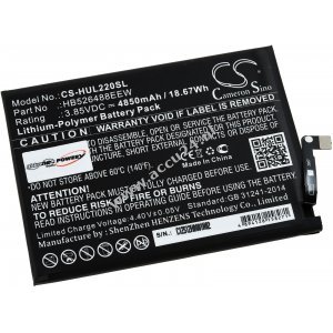 Batterij geschikt voor Smartphone, Mobiele telefoon Huawei P Smart 2021, PPA-L22, Type HB526488EEW