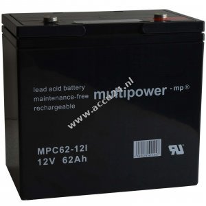 Lood-Zuur Accu (multipower) MP62-12C Laadvast