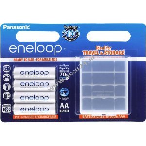 Panasonic eneloop Batterij AA - Blister van 4 + beschermdoos (BK-3MCDEC4BE)