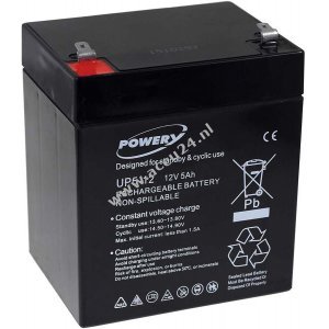 Powery Lood-Gel Accu voor APC RBC20 5Ah 12V