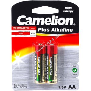 Batterij Camelion Mignon LR6 MN1500 AA AM3 Plus Alkaline 2-pack blisterverpakking