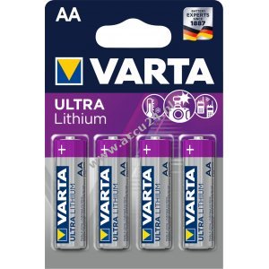 Varta Ultra Lithium AA Mignon / LR6 batterij 4 st. blisterverpakking