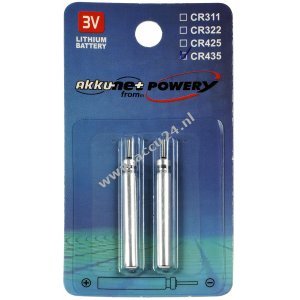 Penbatterij, stickbatterij CR435 voor elektroden, vis houdingen, beetmelders Lithium 2-pack blisterverpakking