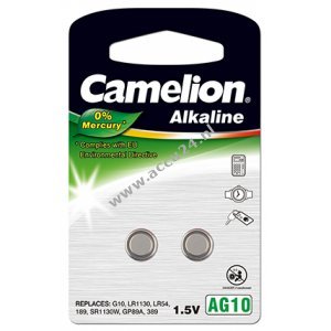 Camelion Knoopcel 389 LR1130 LR54 AG10 Blister van 2