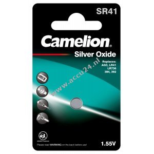 Camelion Zilverkleurige knoopcel SR41/SR41W / G3 / 392 / LR41 / 192 1pc blisterverpakking