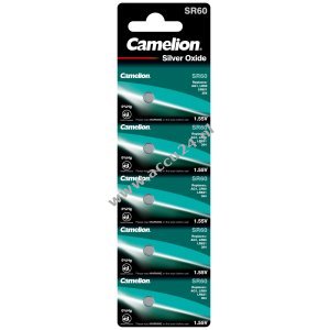 Camelion Zilveroxide knoopcel SR60 / SR60W / G1 / LR621 / 364 / SR621 / 164 5pcs blaar