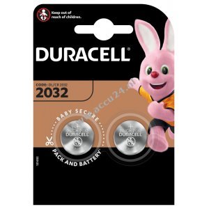Lithium knoopcel Duracell CR2032 DL2032 2st blisterverpakking