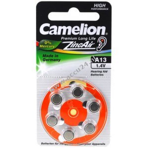 Camelion Hoortoestelbatterij 13AE / A13 / DA13 / PR48 / PR754 / V13AT / ZL13 Blister van 6