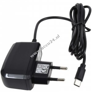 Voedingsadapter / lader met USB-C aansluiting 5V 2A bijv. voor Samsung Galaxy S8 / S8 Active / Google Pixel 4