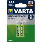 Varta Telefoonvermogen T398 Micro AAA 800mAh 2 stuks blisterverpakking