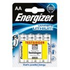 Energizer Ultieme Lithium AA Mignon-batterij 4 stuks blisterverpakking