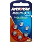 Rayovac Akoestische speciale hoortoestelbatterij 312 / 312AE / AE312 / DA312 / PR41 / V312AT 6-pack blisterverpakking