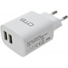 Powery Multi-charge adapter met 2 USB-aansluitingen 2.4A Wit